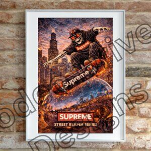Supreme Chicago Street Reaper Series Skate Art Poster 11x17 Urban Wall Decor